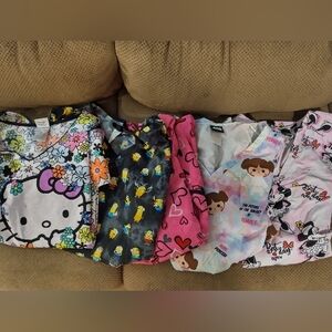 Colorful Cartoon Print Scrub Tops- $100 For all 27 Scrubs Tops